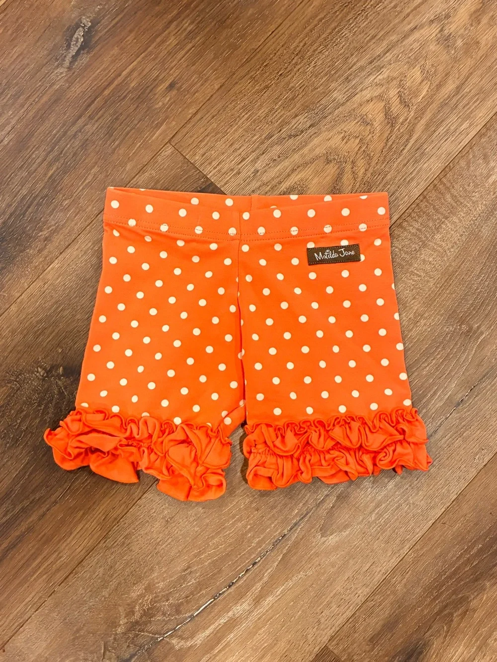 Matilda Jane Fearless Shortie Let’s Go Together Orange Ruffle Shorts Summer 4T
